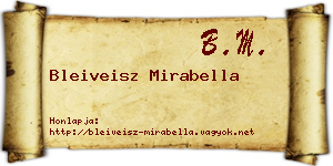 Bleiveisz Mirabella névjegykártya